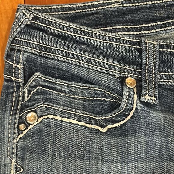 ARIAT Ruby Bootcut Jeans Low Rise Womens Bling Jeweled Embellished size 30L - Picture 4 of 12